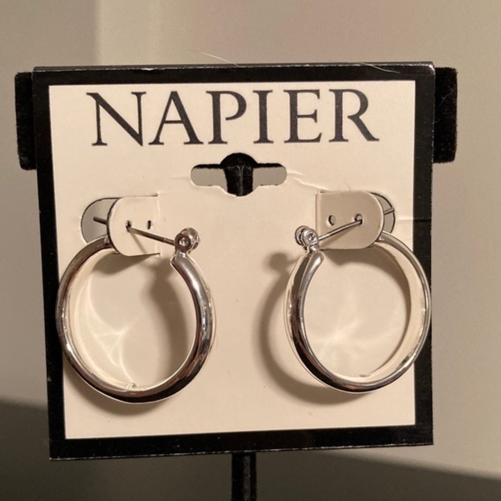 Napier Classic Silver-Tone Hoop Earrings